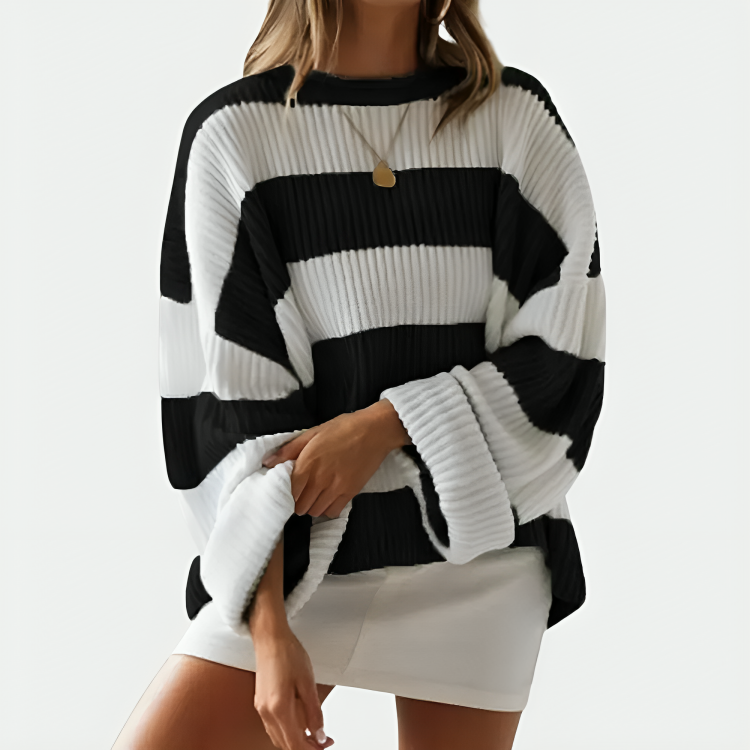 Aubriella - Oversize striped winter sweater