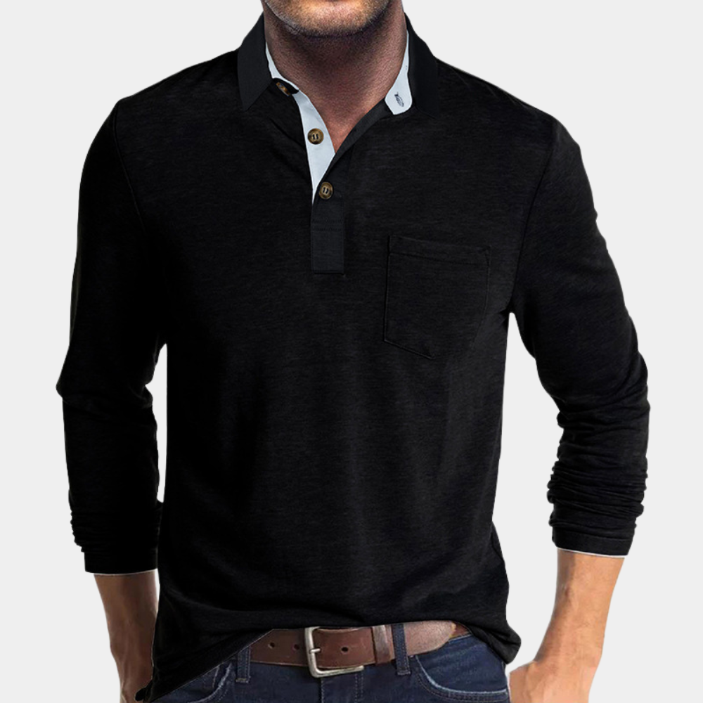 Carlo - Classic long-sleeve polo shirt