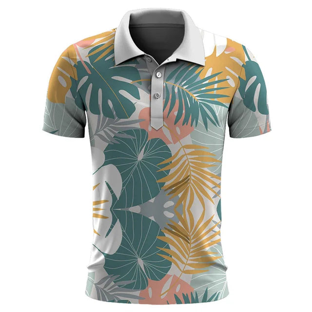 Beau- Hawaiian Style Polo Shirt