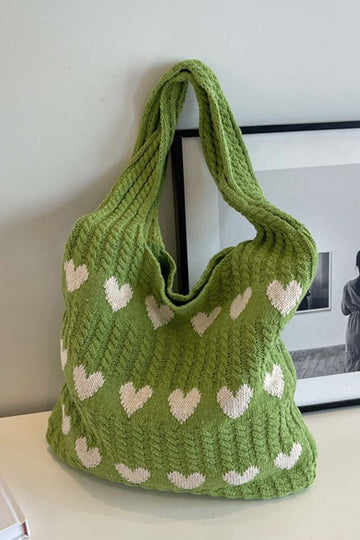 Joomie - heart knitted shoulder bag