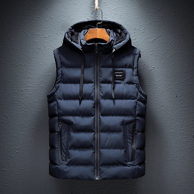 Mens winter vest with hood shop