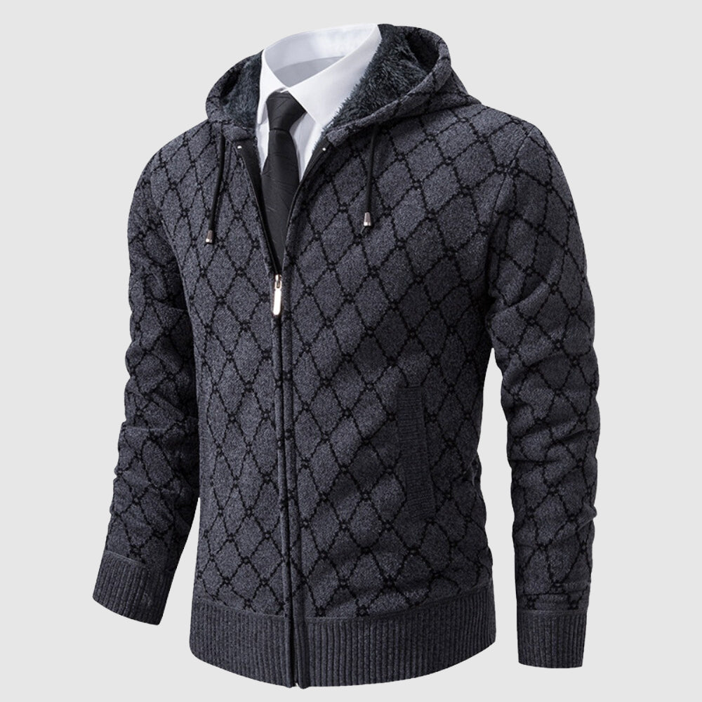 Juan Carlos  - Argyle Hooded Cardigan