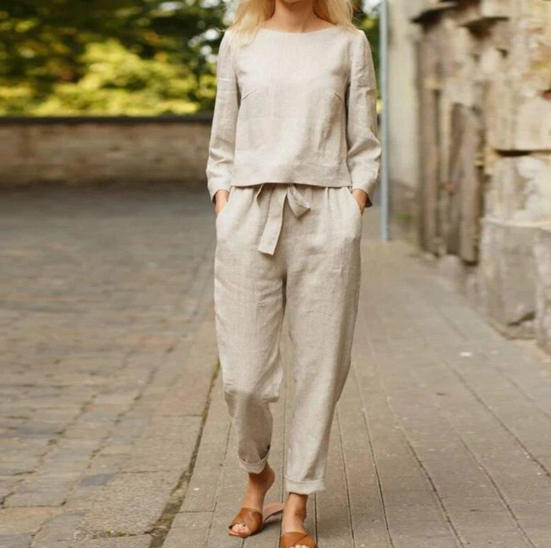 Zarielle - Casual long-sleeve top and trousers set