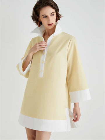 Pia - Casual Dress with Turn-down Collar