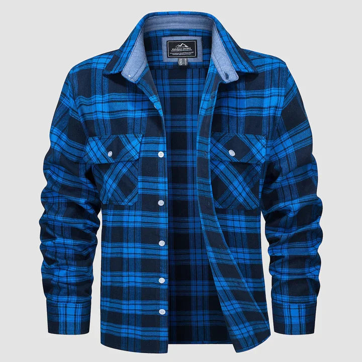 Eugene - Men's classic checked long sleeve flannel shirt