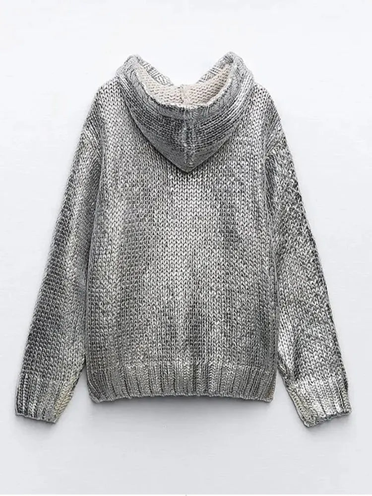 Brittany - Silver Metallic Hoodie