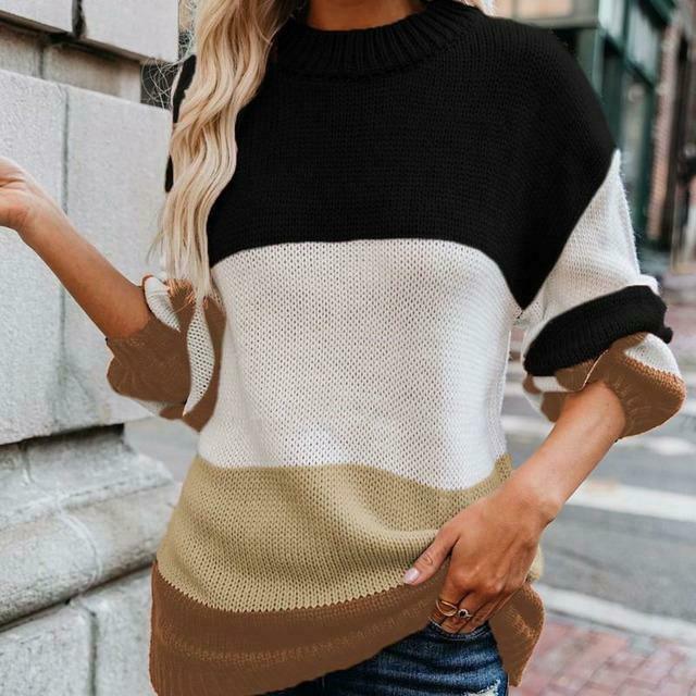 Shienna - Striped colour warm winter sweater