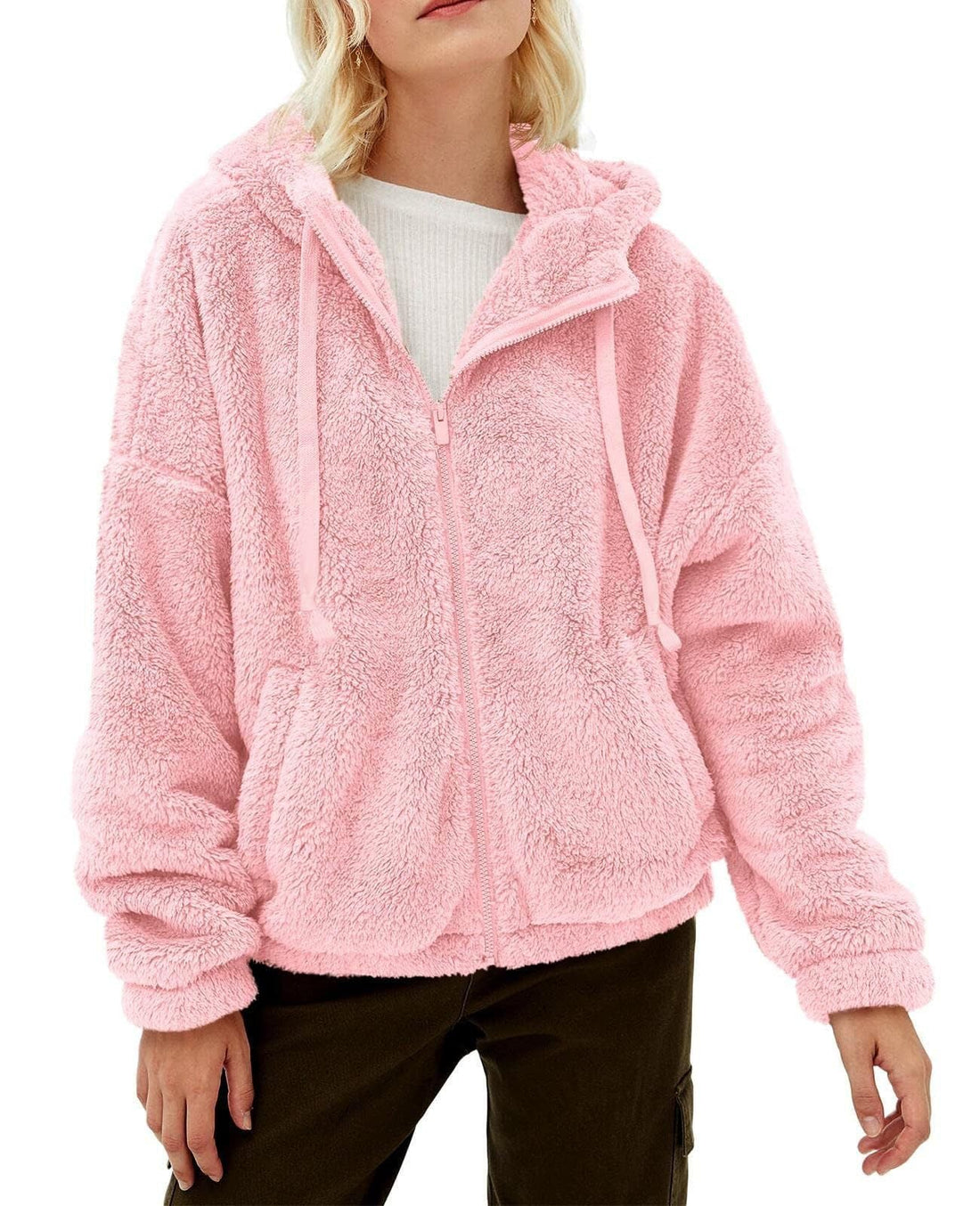 Evie - Warm soft zip hooded jacket