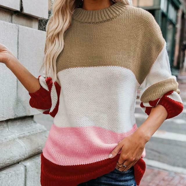 Shienna - Striped colour warm winter sweater