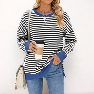 Trisha - Stylish colourful stripe loose sweater