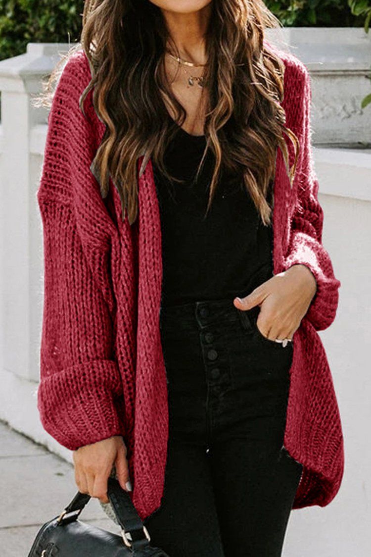 Meilin - Women's loose knit warm winter sweater cardigan