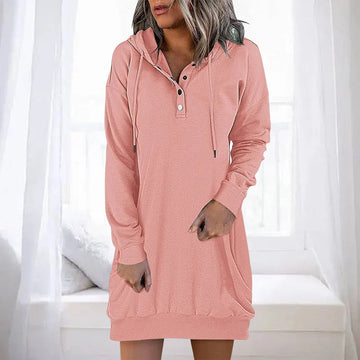 Emmeline - Relaxed and comfortable women's winter dress with hood