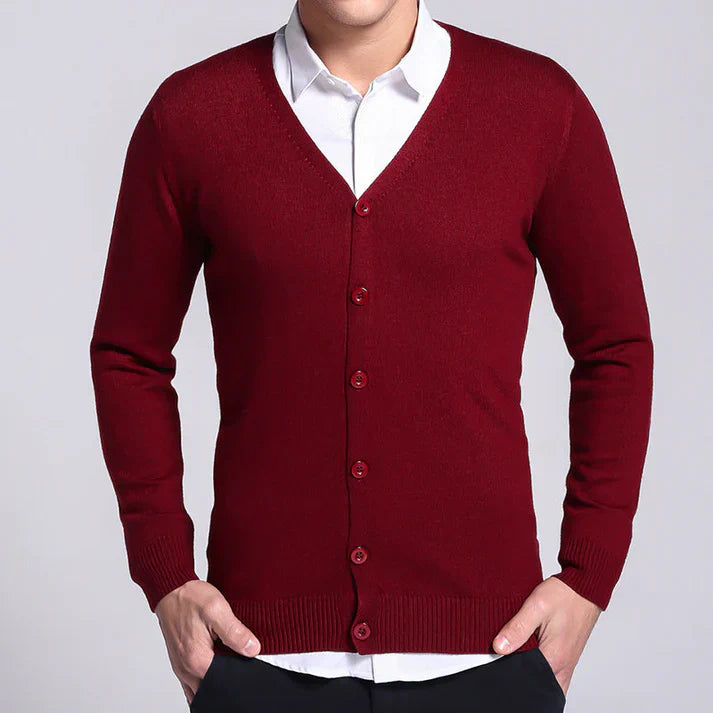 Gareth - Classic V-neck button-up cardigan