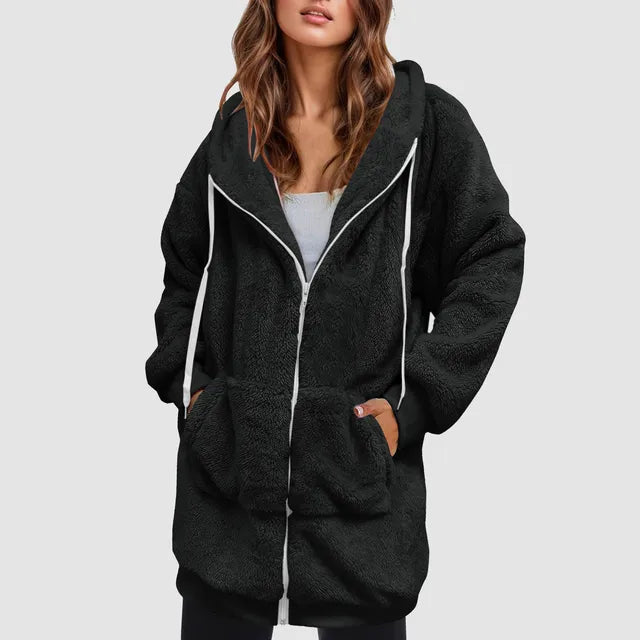 Cosette - Oversized warm cosy soft jacket with hood