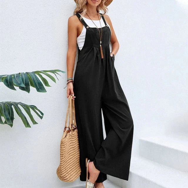 Viera - Chic sleeveless wide-leg jumpsuit