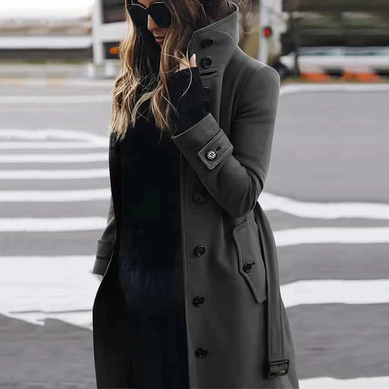 Adelina - Classic elegant winter trench coat