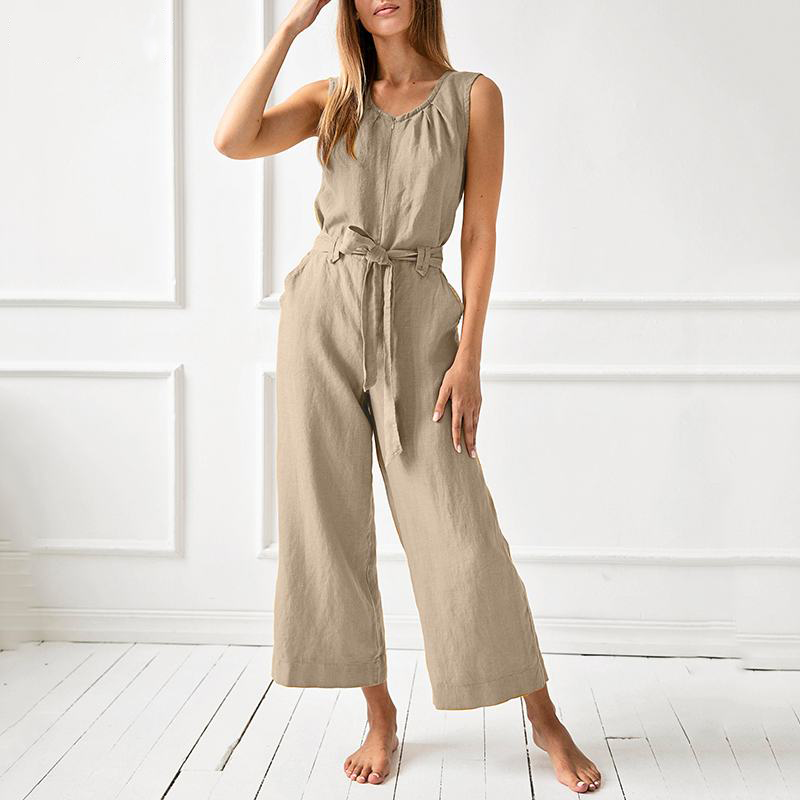 Zyelle - Casual sleeveless wide-leg jumpsuit