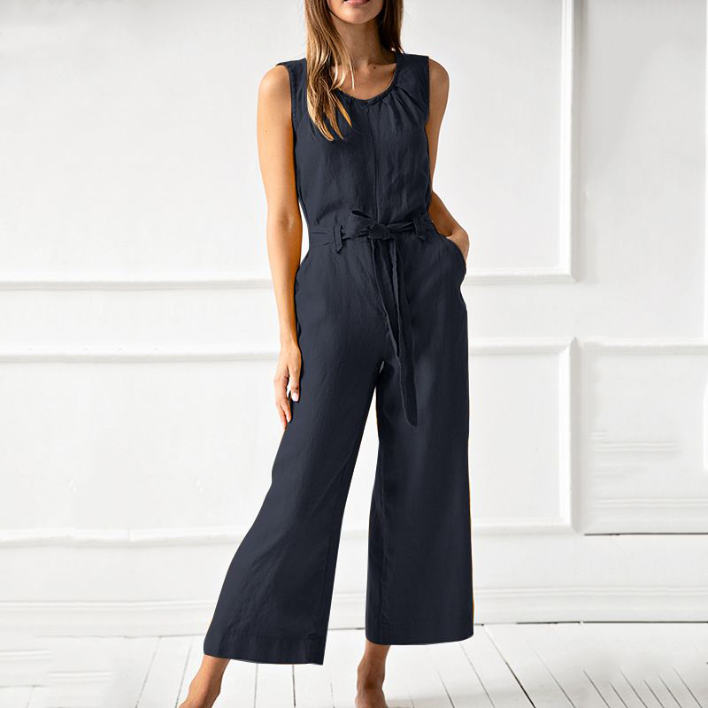 Zyelle - Casual sleeveless wide-leg jumpsuit