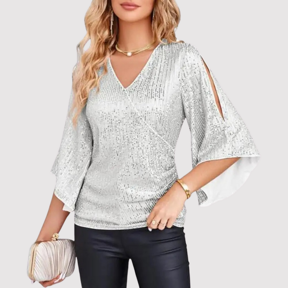 Liliana - Elegant stylish sequin blouse