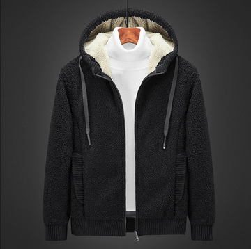 Deandre - Men's relaxed zip hooded fleece jacket