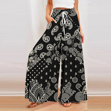 Marcella - Loose stylish print wide-leg trousers