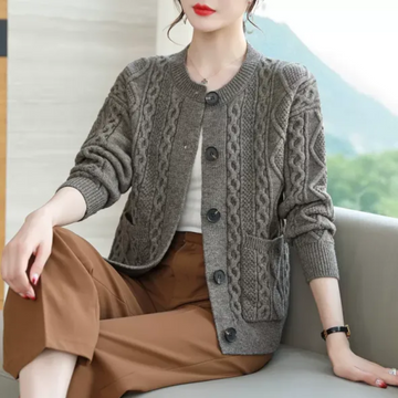 Gillian - Chic cable knit warm cardigan