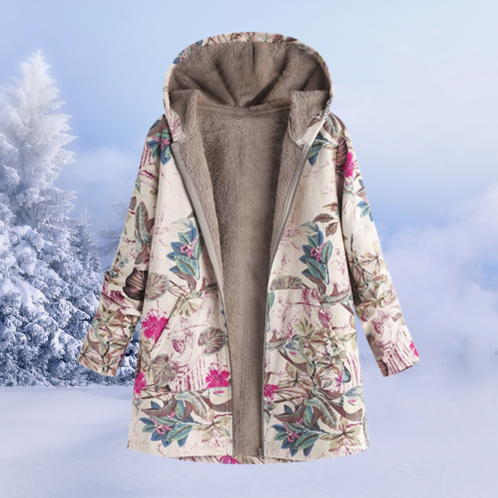 Sarah - Printed jacket coat with hood