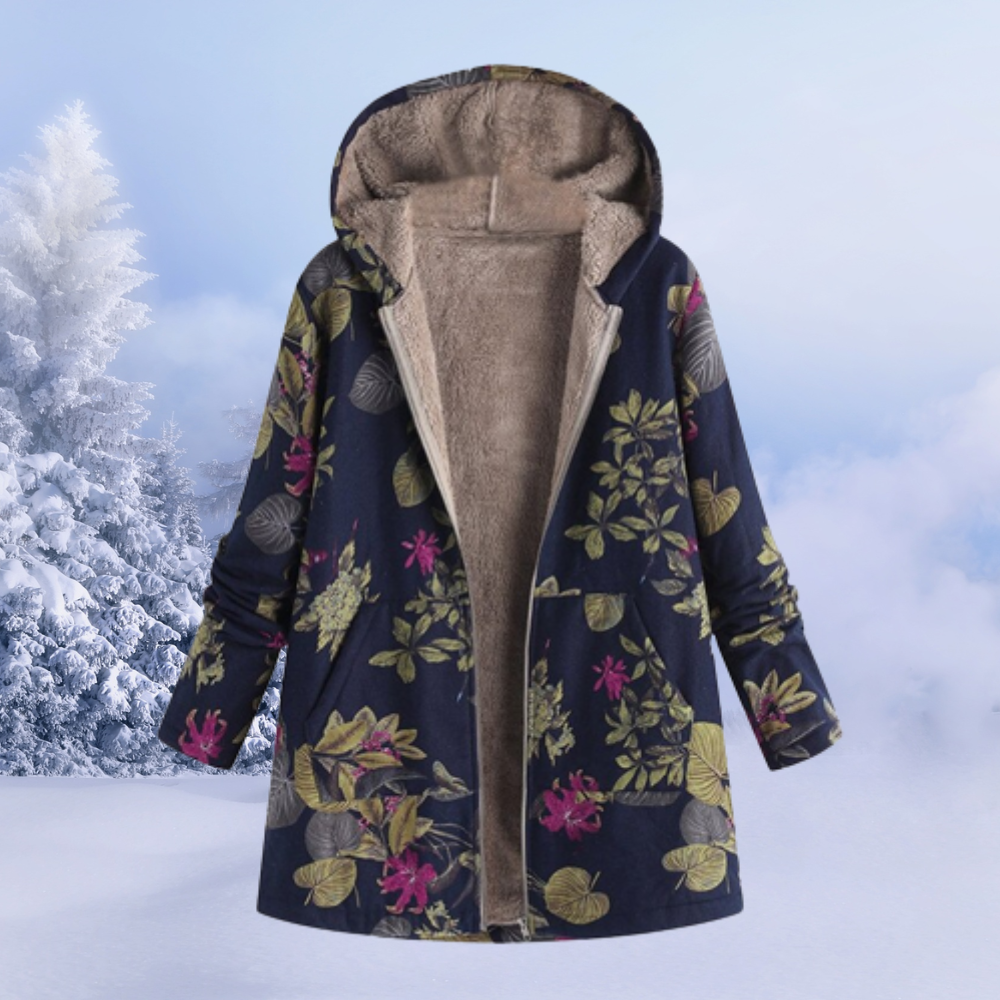 Sarah - Printed jacket coat with hood