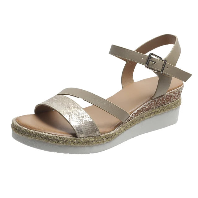 Irish - Buckle Wedge Sandals