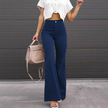 Tifanie - Stylish high-waisted corduroy flared trousers