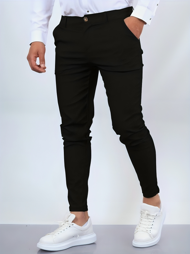 Frank - Plain comfortable fitted trousers