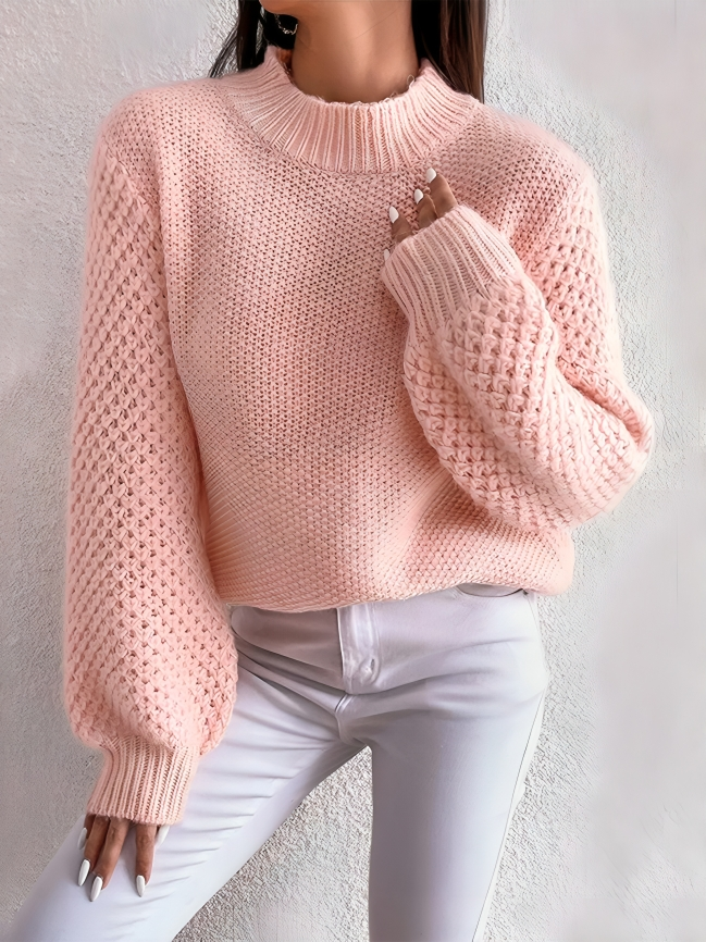 Margareta - Cosy knitted warm mock neck sweater