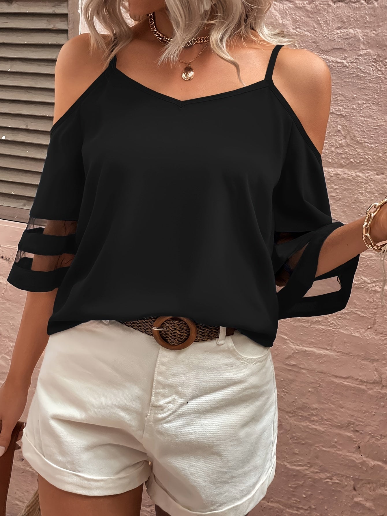 Emmaline - Casual stylish off-shoulder half-sleeve blouse