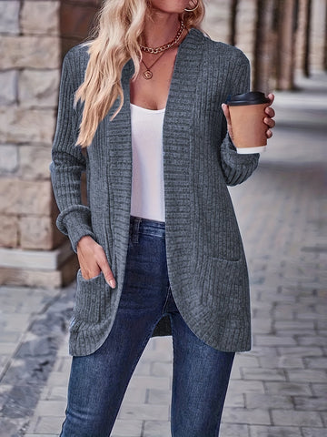 Hazelle - Chic casual knitted open front cardigan