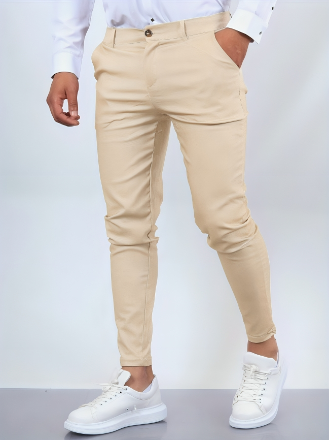 Frank - Plain comfortable fitted trousers