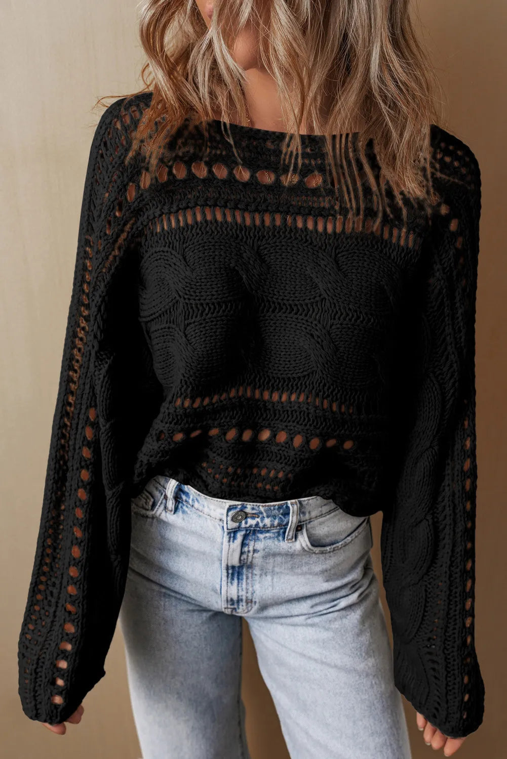 Alaya - Chic casual cable knit sweater