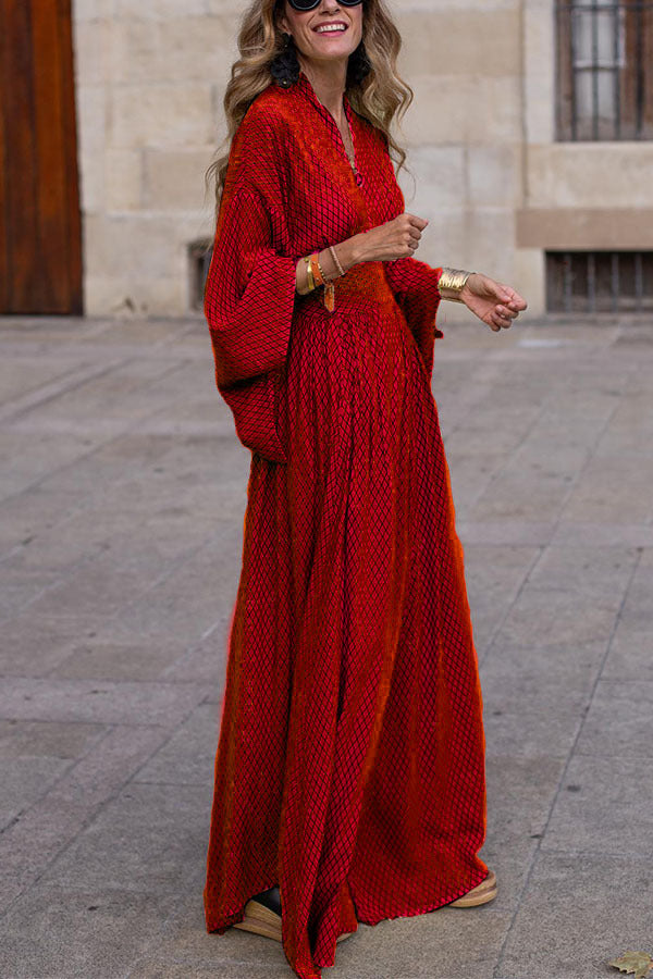 Nashira - Stylish elegant flare-sleeve maxi dress