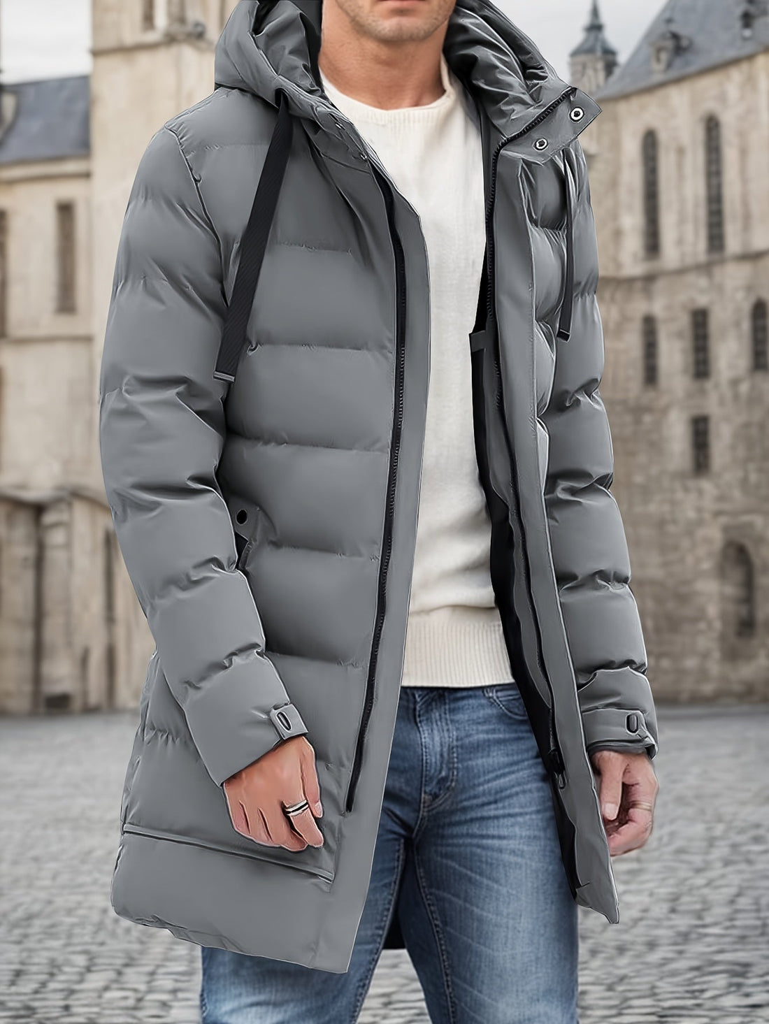 Athan - Stylish casual padded jacket with hood