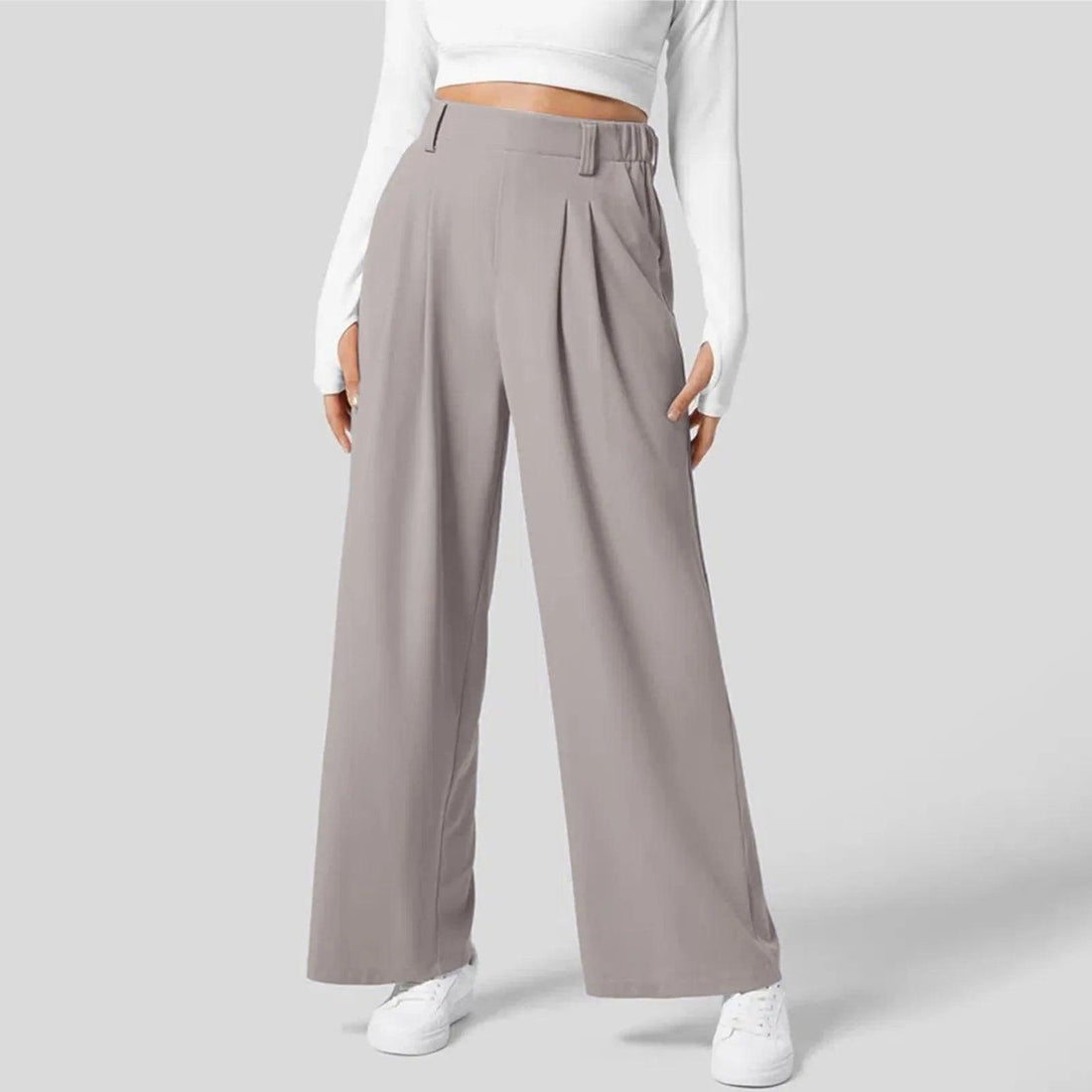 Zilena - Stretchable comfortable wide-leg trousers