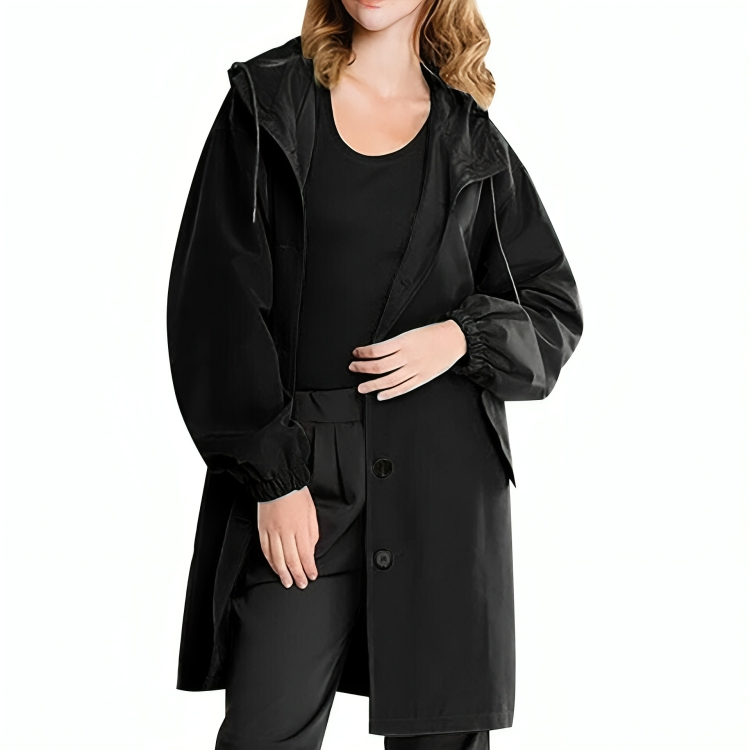 Sophia - Women's loose fitting hooded button down jacket