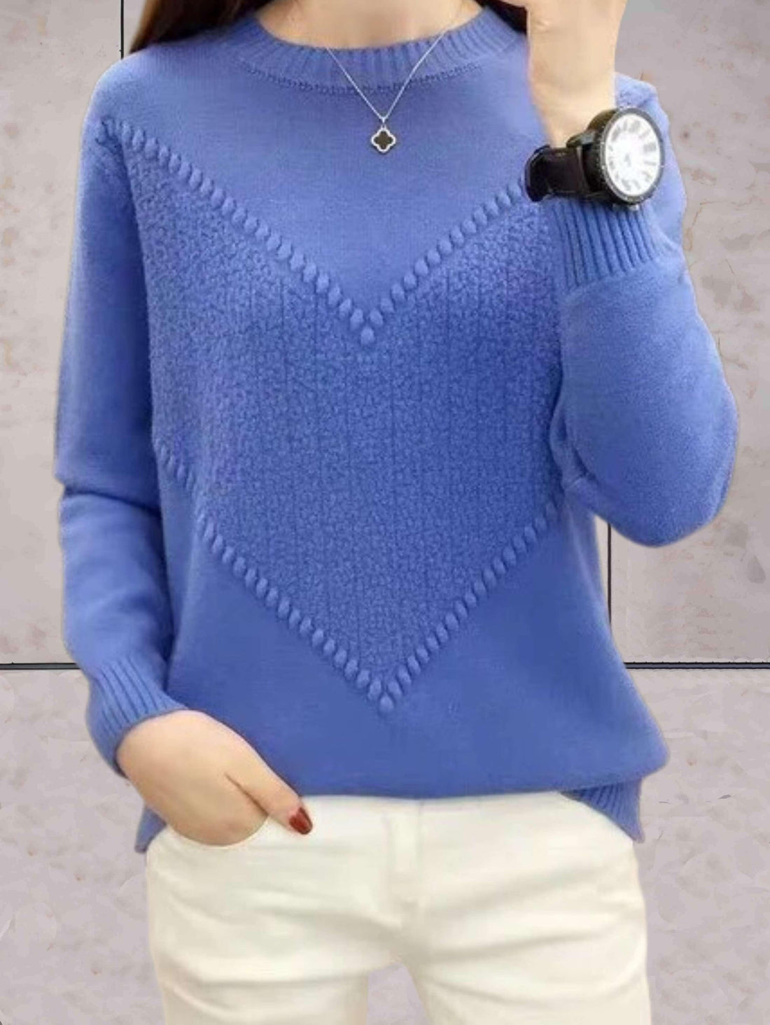 Gisela - Classic knitted warm wool sweater