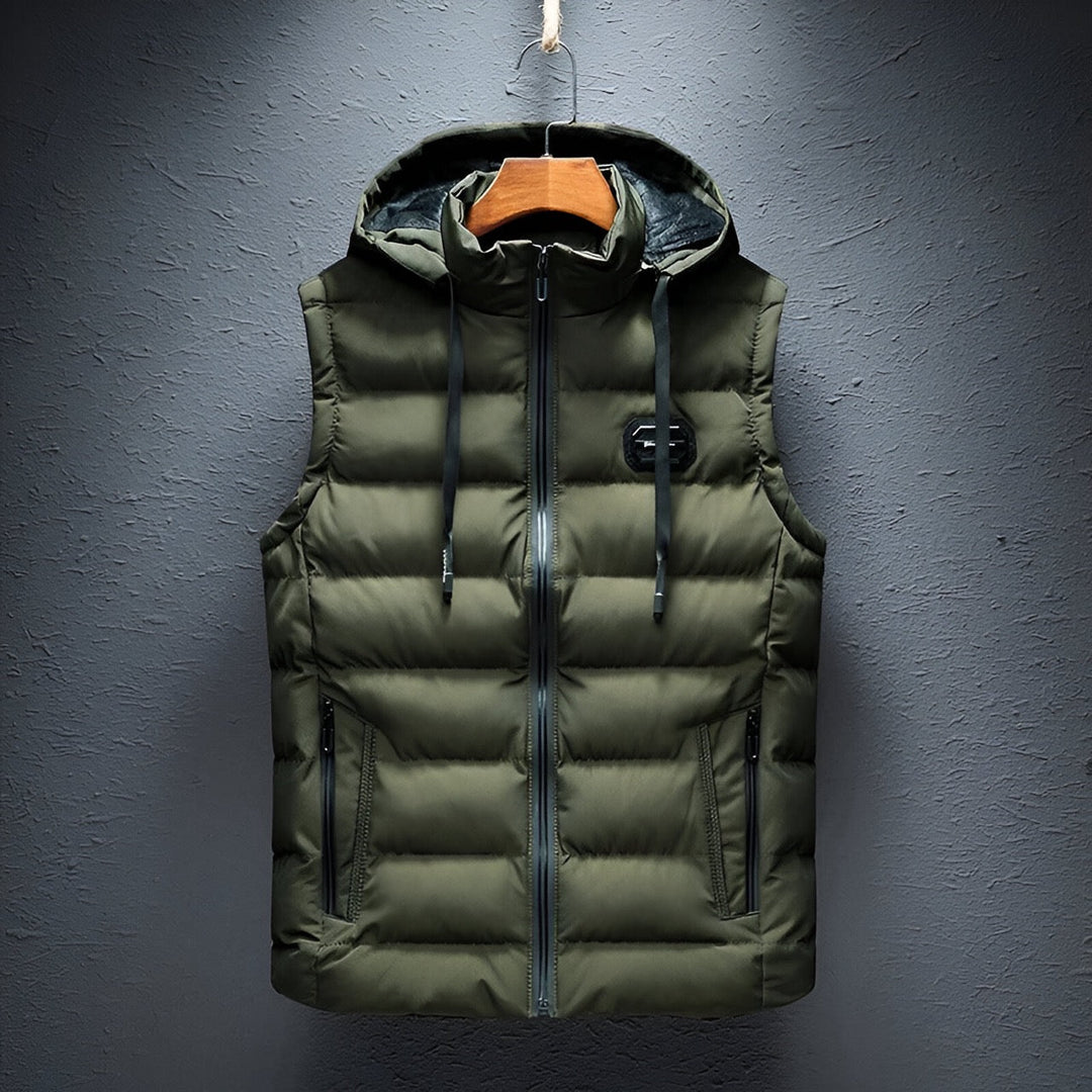 Adam - Men's Relaxed Hooded Vest Jacket